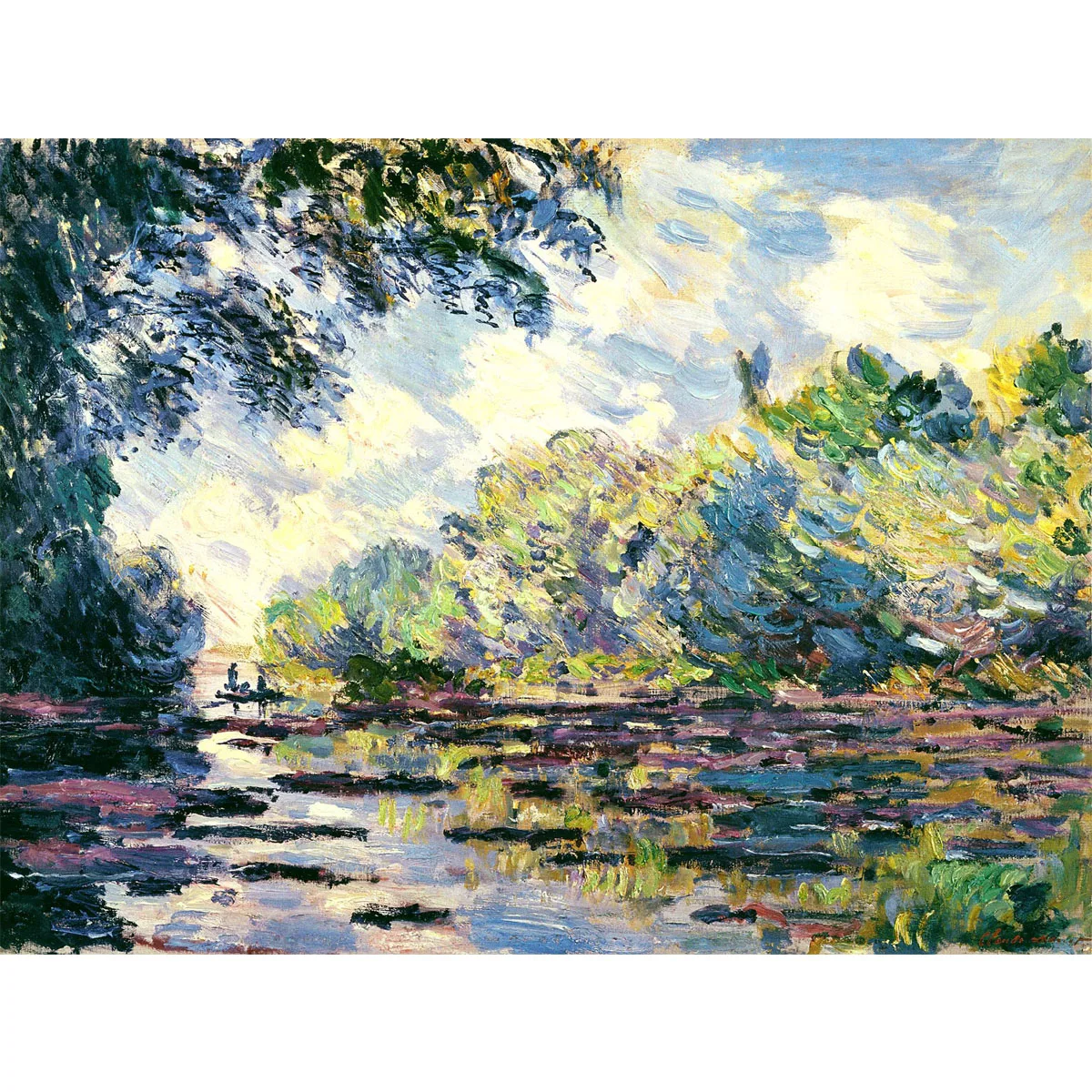 

Claude Monet oil painting,Section of the Seine,near Giverny,Landscape oil painting on canvas,Handmade modern decoration picture