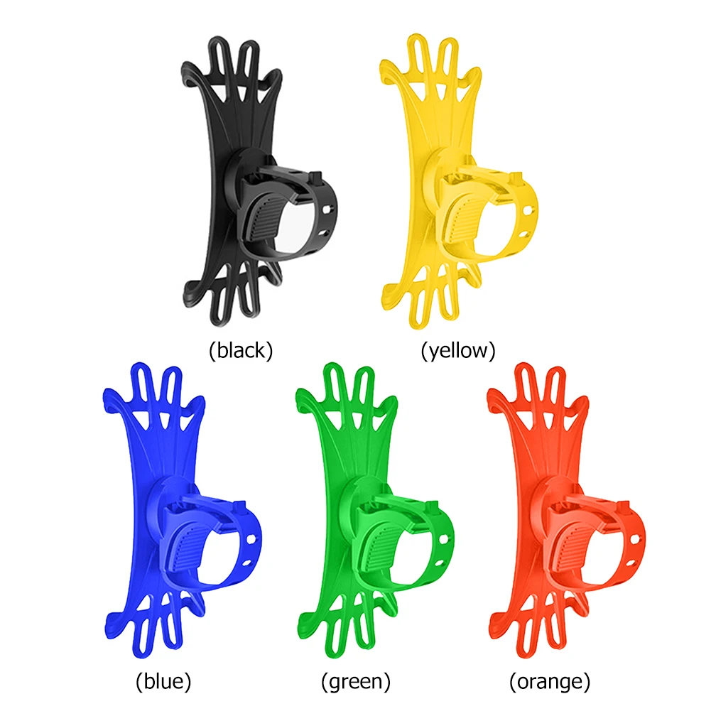Bicycle Phone Holder Silicone Bike GPS Support Bracket Bike Handlebar Phone Mount for Phone Length Under 16.5cm Width Under 8cm