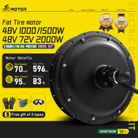 Snow Electric Bike Motor 48V 1000W 1500W 72V 2000W Brushless Front/Rear Wheel Hub Motor 4.0Tyre for Ebike Fat Tire Motor Kit