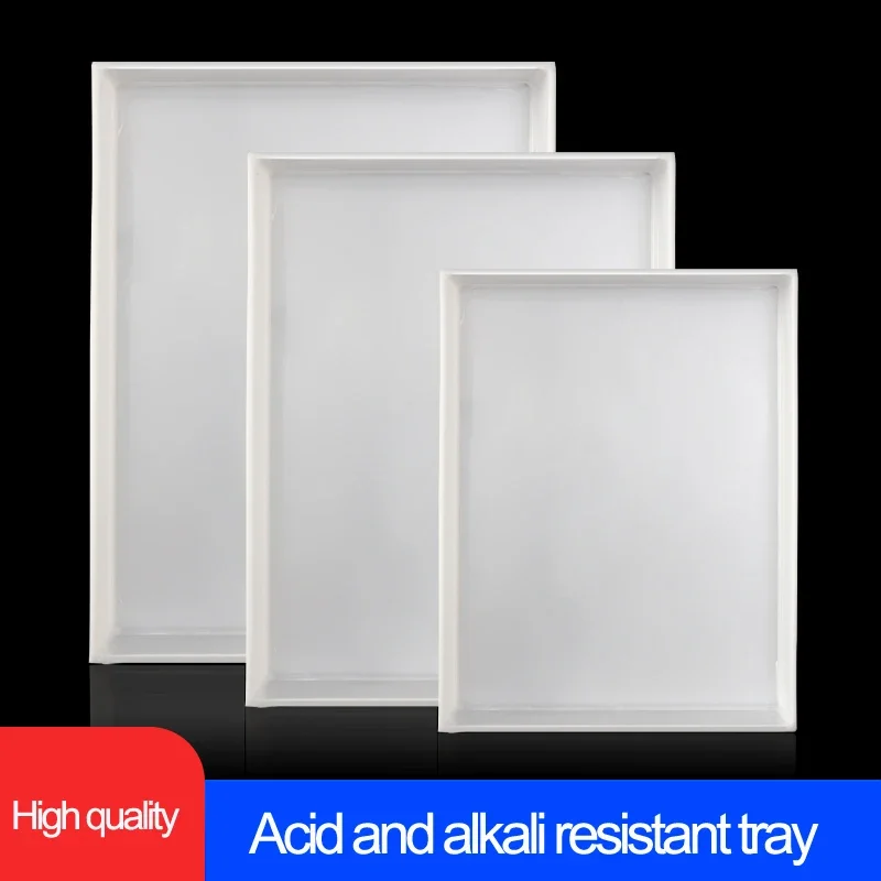 Laboratory Tray Chemical Reagent Acid And Alkali Resistant Polypropylene Plastic Plate Box Anti Corrosion Anti Leakage PP Tray