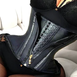 Fajas Colombianas opasuje podwójne gorset Waist Trainer kompresyjne z suwakiem kształtujące ciało płaskie pas poporodowy modelujące brzuch