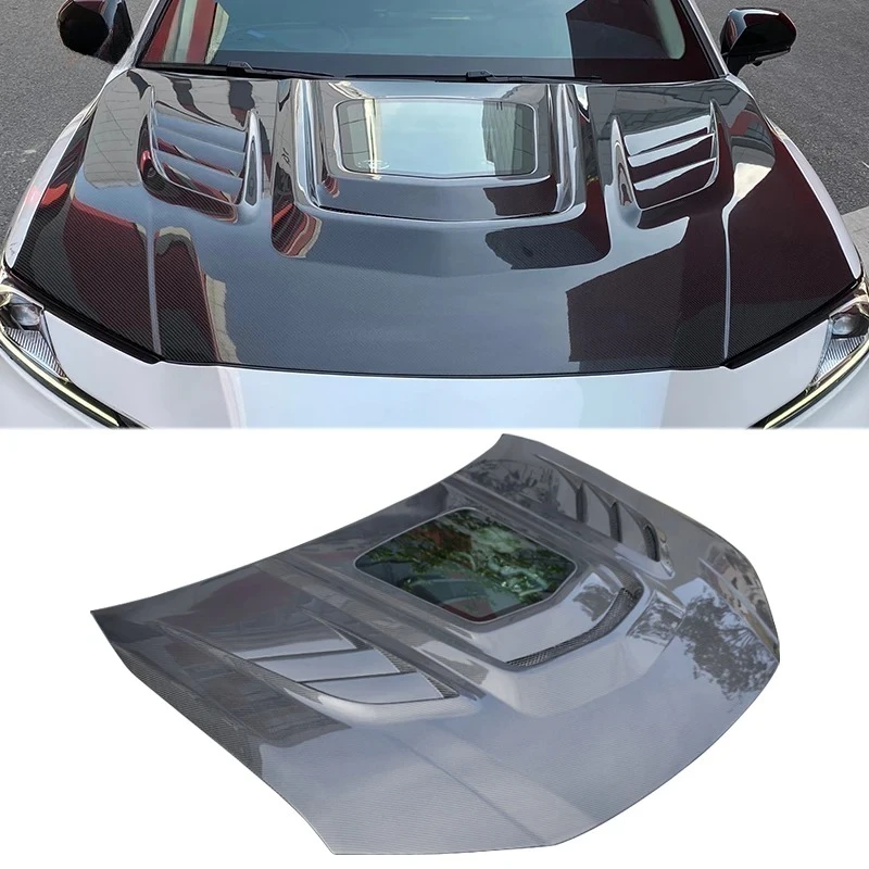 

For Toyota Camry 9 Generation 2024 Xv80 DM Style Clear Glass Vented Carbon Front Engine Hood