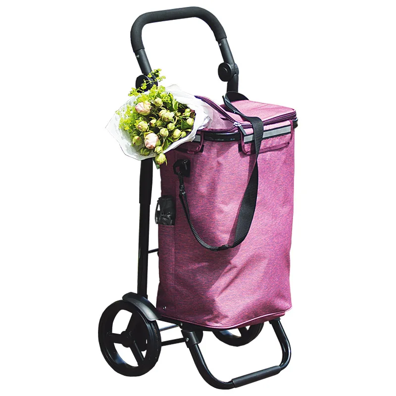 

Aluminum alloy Oxford cloth shopping cart whole car foldable frame bearing wheel large capacity