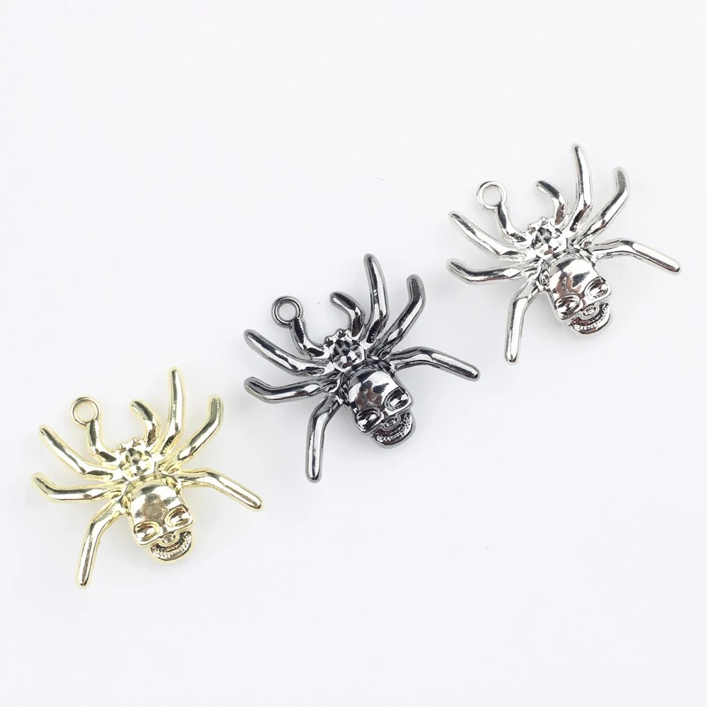

10pcs Simple Cute Spider Shape Pendant Ornament DIY Handmade Jewelry Making Earrings Necklace Bracelet Accessories Craft Fashion