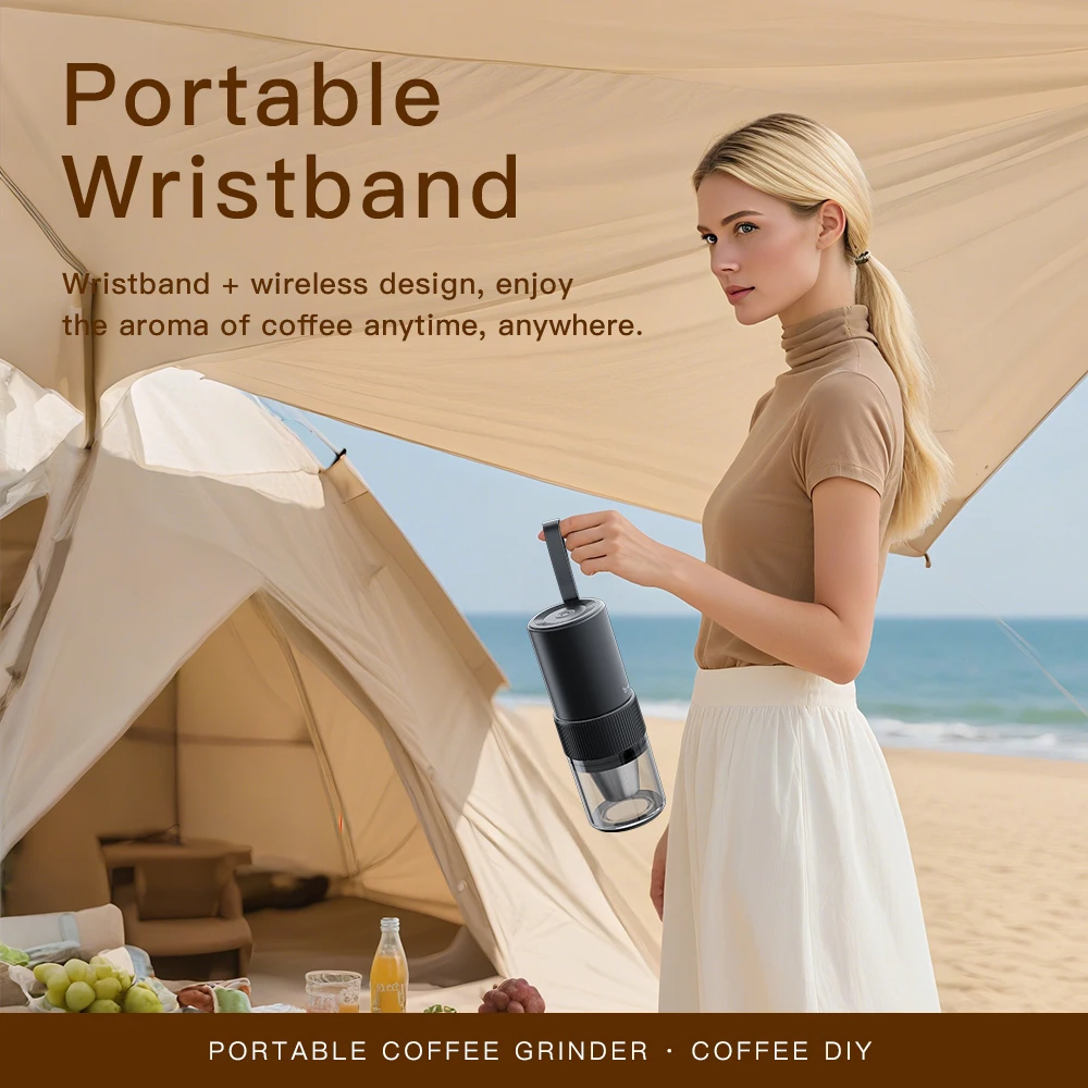 

Portable Electric Coffee Grinder With Adjustable Ceramic Burr 316 Stainless Steel Filter Rechargeable Battery For Home/Travel
