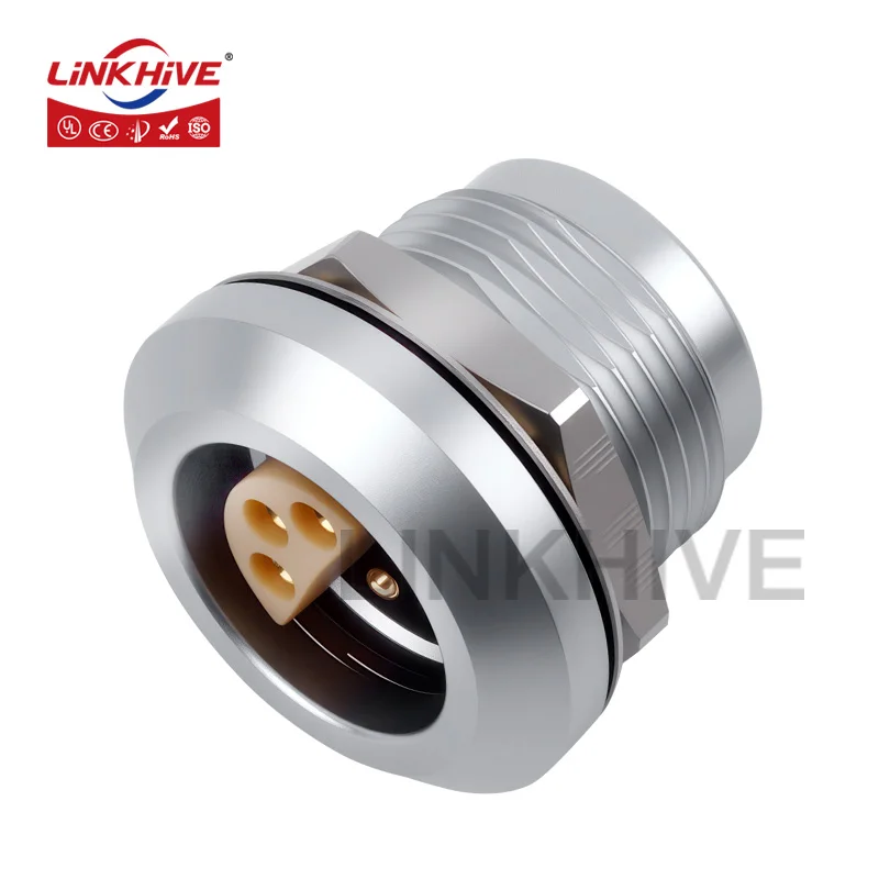 Compatible with LEMO HGP 2C 2 3 4 5 6 8 10 12 14 Pin IP68 Waterproof Socket Push Pull Connector with EMC Protection
