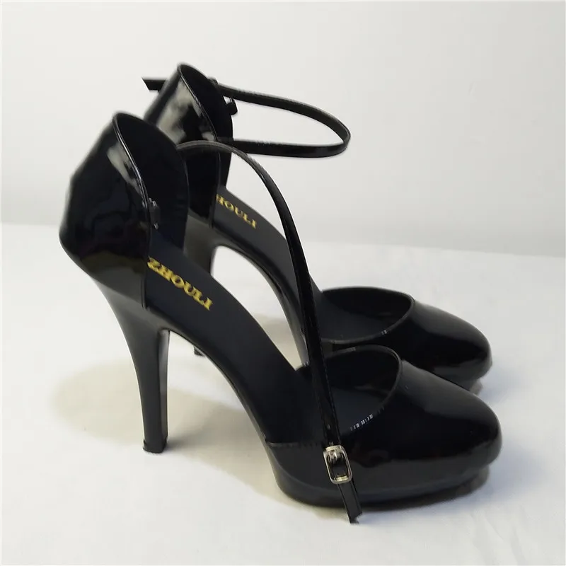 

Fashionable girl's hall is contemporary dance shoe, sexy black foot is bare thin belt 13CM sexy high-heeled dance shoes