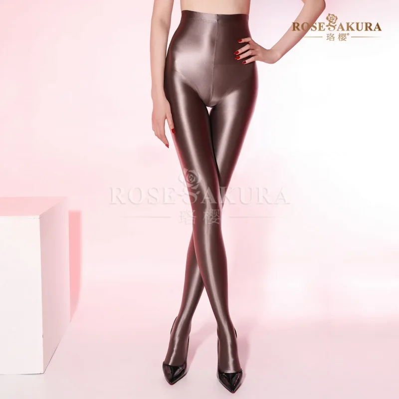 Cherry Blossom8347Back Line Shiny Glossy Leggings Women's Outer Wear Thin Silky Bodybuilding Color Tight Spring and Autumn Panty