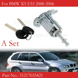 LHD Left Driver Door Lock Cylinder Key Car Door Lock Cylinder Set 51217035421 For BMW X5 E53 2000-2006