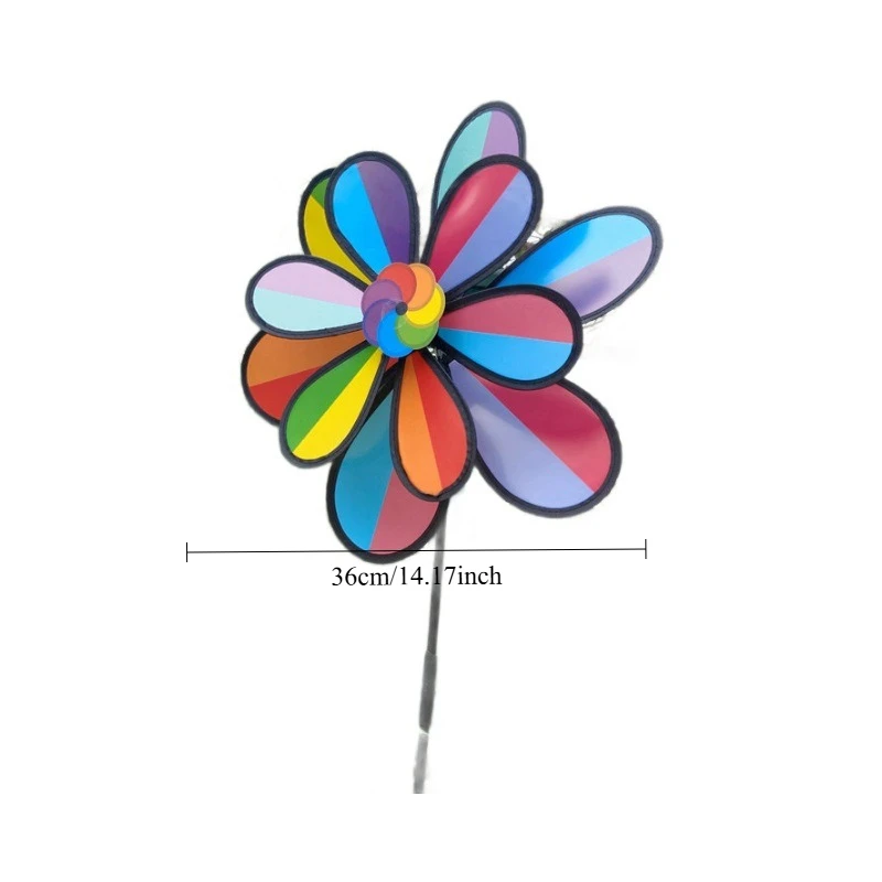 1pc multicolored Windmill Suitable for Outdoor/ Decoration, Hanging Double-Layer Cloud with Glass Rod, Plastic Wind Turbine