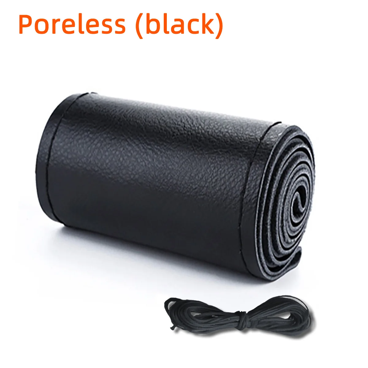 Universeller Leder-Auto-Lenkrad-Stich-On-Wrap-Cover, passend für 38 cm 14 Zoll DIY Nähen, atmungsaktiv und rutschfest, Schwarz, Grau, Beige – Detail 20