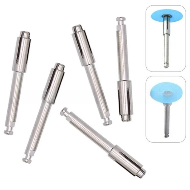 60Pcs Stainless Steel Disc Matching Handle For Dental Polishing Discs Dental Spindle Polishing Disc Holding Rod Tool