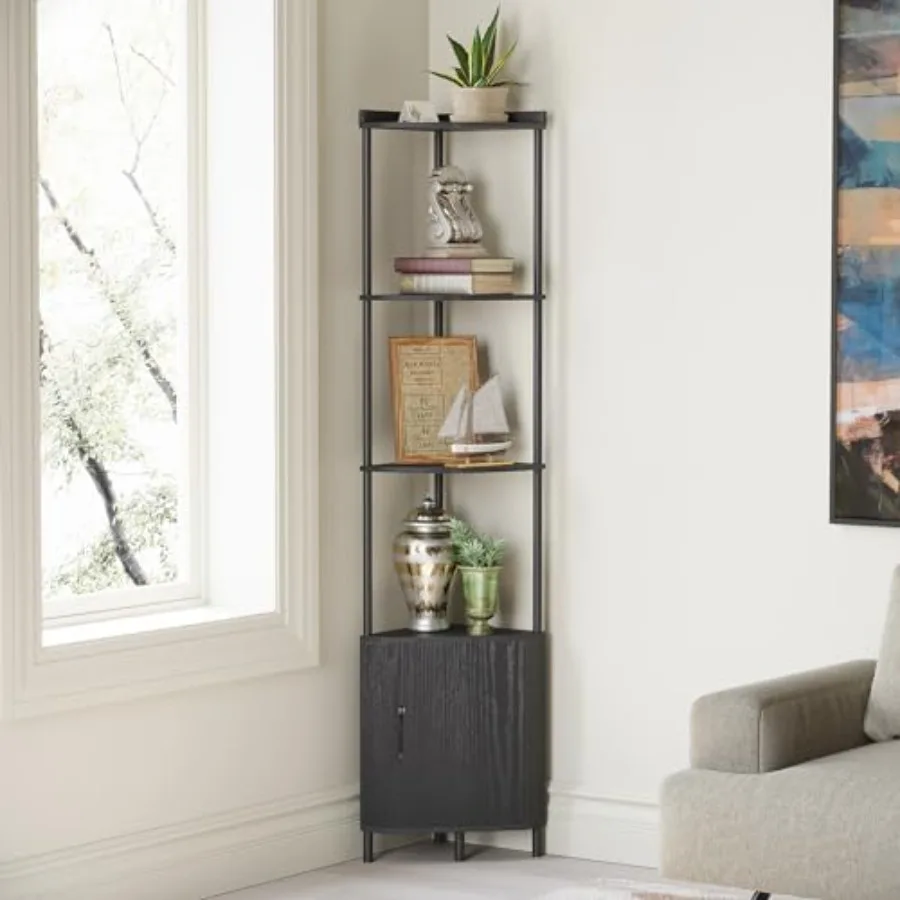 

5 Tier Corner Cabinet, 65.4" Tall Corner Shelf with Storage, Display Shelf Corner Shelves for Living Room Decor, Wall Corner Bo