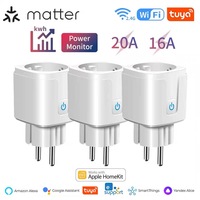 16/20A Matter EU WiFi Smart Socket Home Appliance Mini Smart Plug Adapter APP Control Timer Works with HomeKit Siri Alexa Google