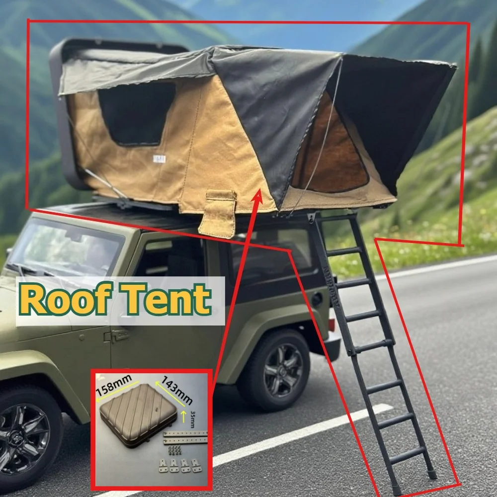 RC Offroad Mood Parts Simulated Openable Roof Tent custom size RC Crawler Luggage Rack Camping Model Toy Decor Accessories