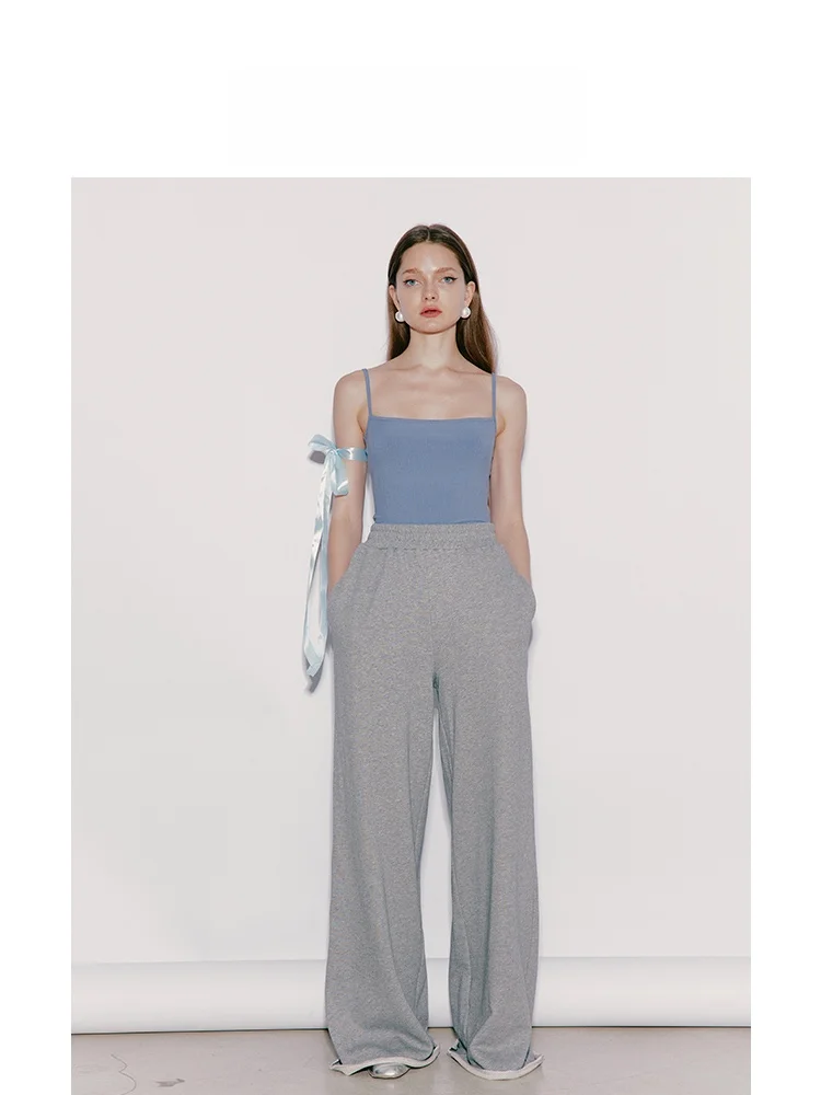 

Новинка: Спортивные брюки свободного кроя с высокой талией и широкими штанинами, повседневные уличные брюки для женщин, 100% хлопок, длинные, стройнящие