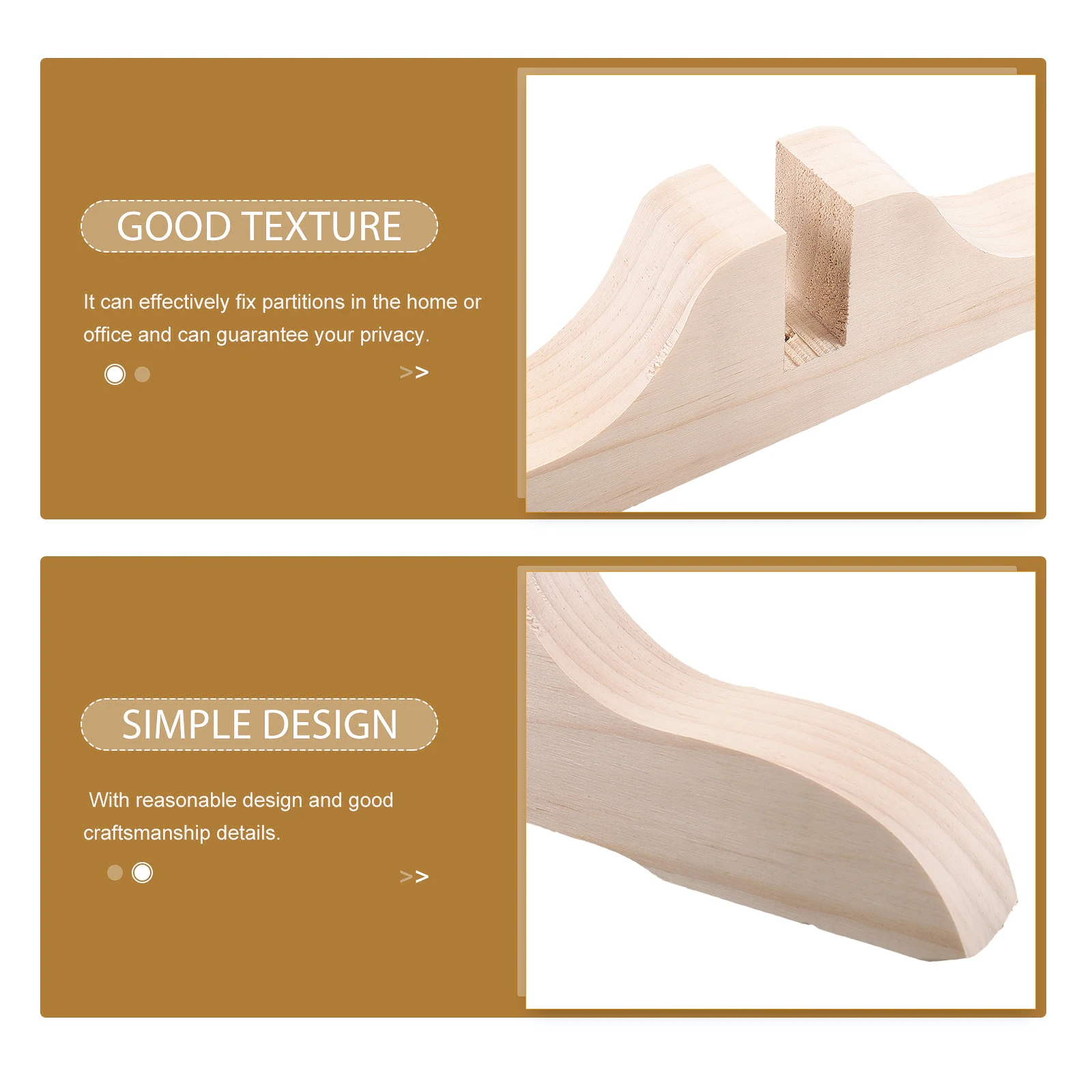 

2Pcs Room Divider Screen Feet Wooden Base Thickened Bracket for Folding Screens Space Partition Stands Room Divider Stand