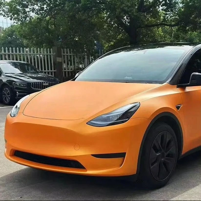 

Пленка для защиты кузова автомобиля из ТПУ с эффектом самовосстановления, изменяющая цвет, матовая, сияющий оранжевый оттенок