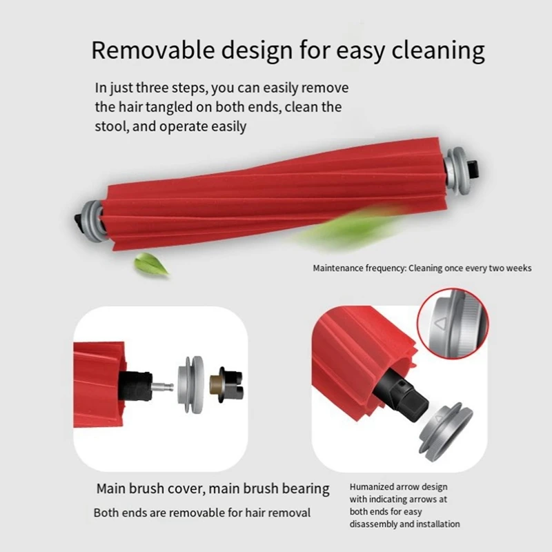 2 Stuks Rubber Hoofdrolborstel Vervanging Onderdelen Voor Roborock S7/S7 Maxv/S7 Maxv Plus/S7 Maxv Plus/S7 Maxv Ultra Robot Stofzuiger