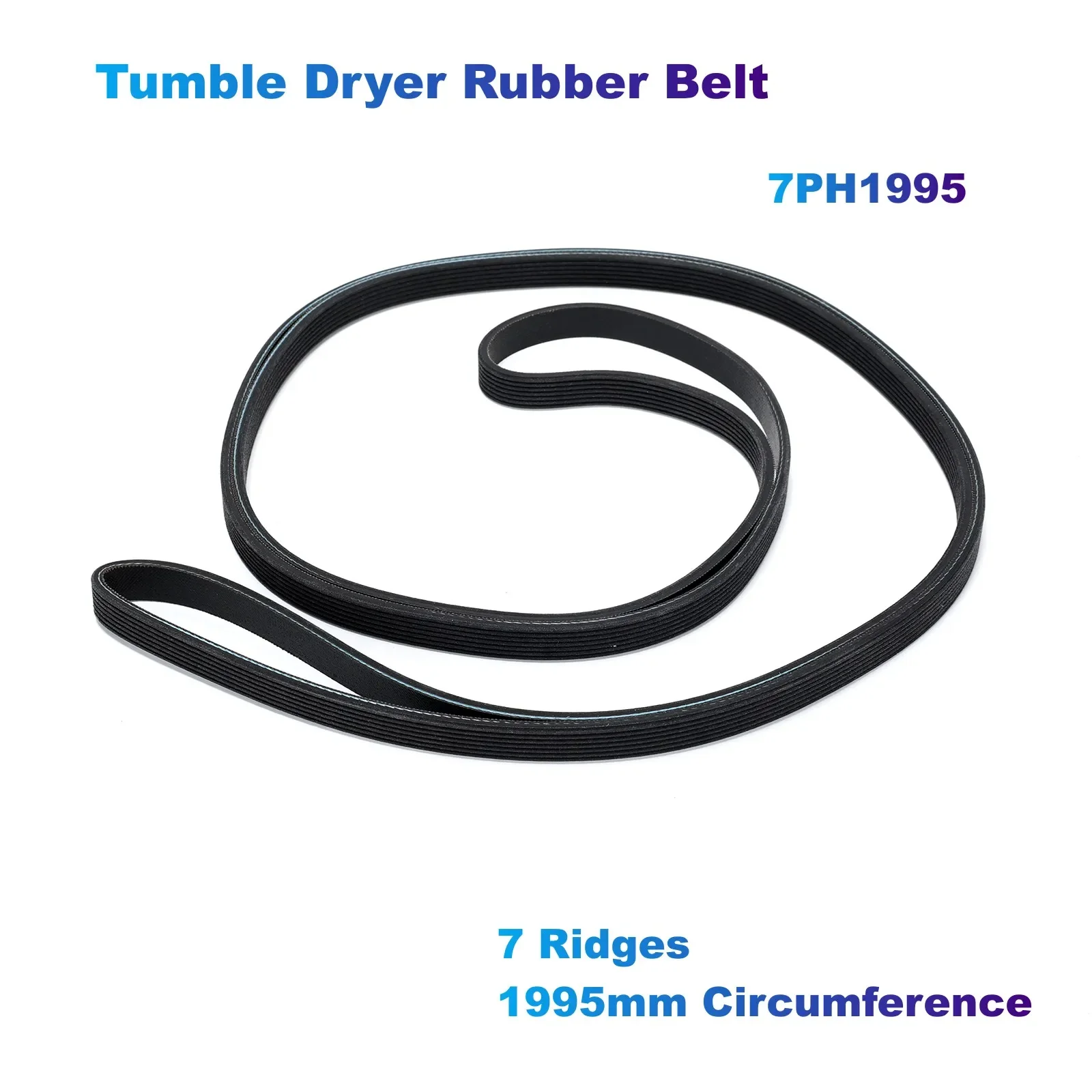 

Tumble Dryer Rubber Belt 7PH1995 (7Ridges,1995mm Circumference) 650499 Compatible with Bosch Siemens iQ100/300/500/700/390/590