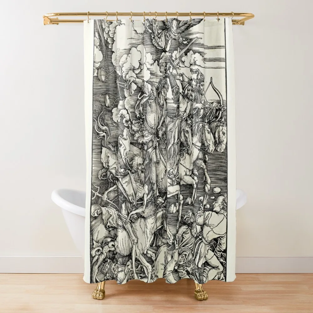 

Four Horsemen of the Apocalypse - Albrecht Drer Shower Curtain Shower Waterproof Elegant Bathroom Curtain