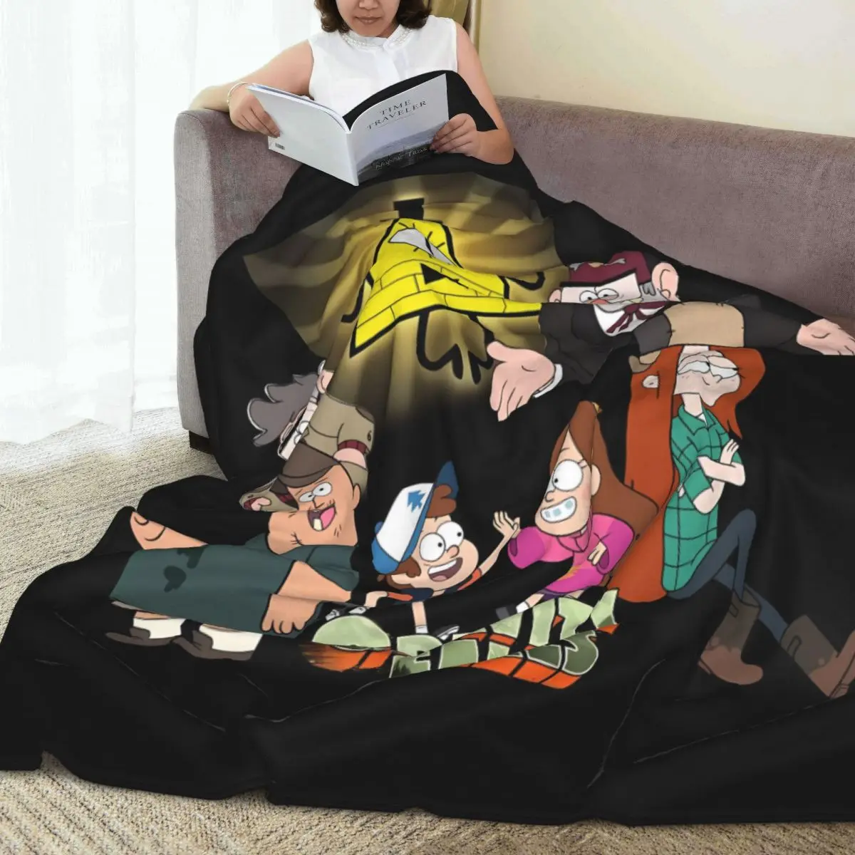 Gravity Falls Characters Blanket Soft Fashion Plush Throw Blanket For Couch Chair Sofa Bed Camping Flannel Bedspread Bed Cover