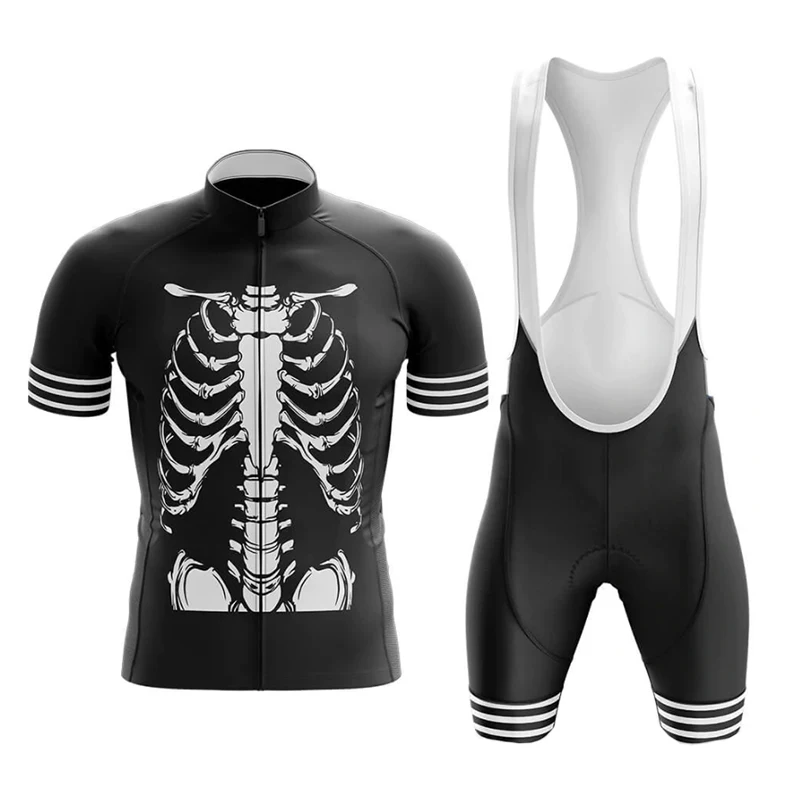 Skeleton Pattern Cycling Jersey Set 2022 Summer Men Road Bicycle Clothing Mountain Bike Uniform Breathable MTB Maillot Ciclismo