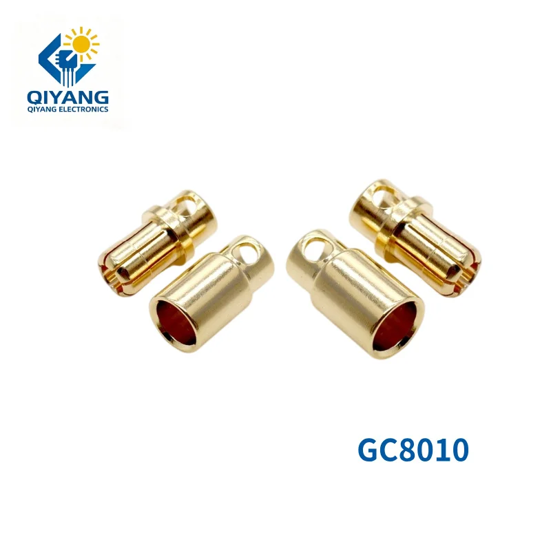 10pcs Amass GC8010-M/F Banana Plug 8.0mm Model Aircraft Gold-Plated Connector Electromechanical Call