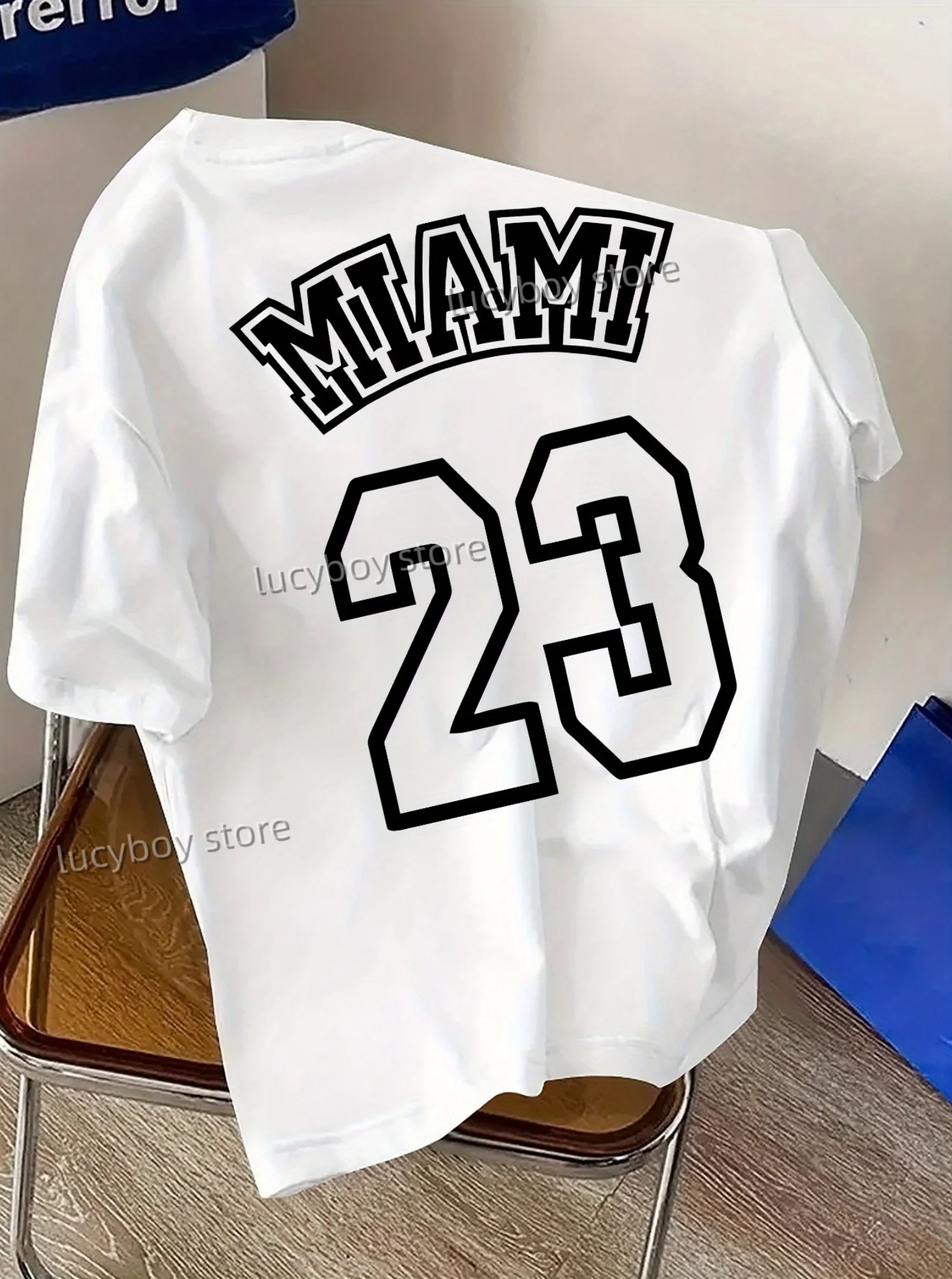 Mens  NO.23 MIAMI Print Short Sleeve T Shirt Man O-Neck Sportwear jerseys 8 colors Football Tee Vintage Casual Tops Men Clothes