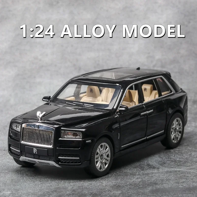 

Модель автомобиля Rolls-Royce Cullinan в масштабе 1:24, модель литая автомобиля со световым эффектом, подарок на день рождения, игрушки, коллекция автомобилей