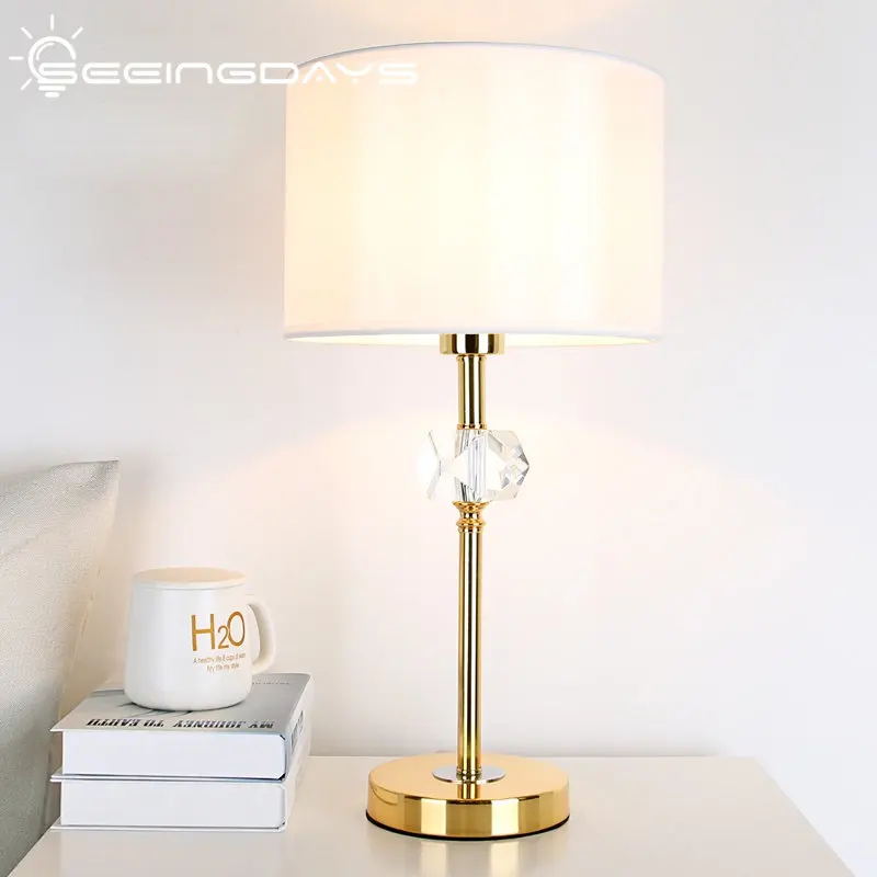 Crystal Table Lamp For Bedroom Bedside Lamp Modern Affordable Romantic And Cozy Golden Night Lamp