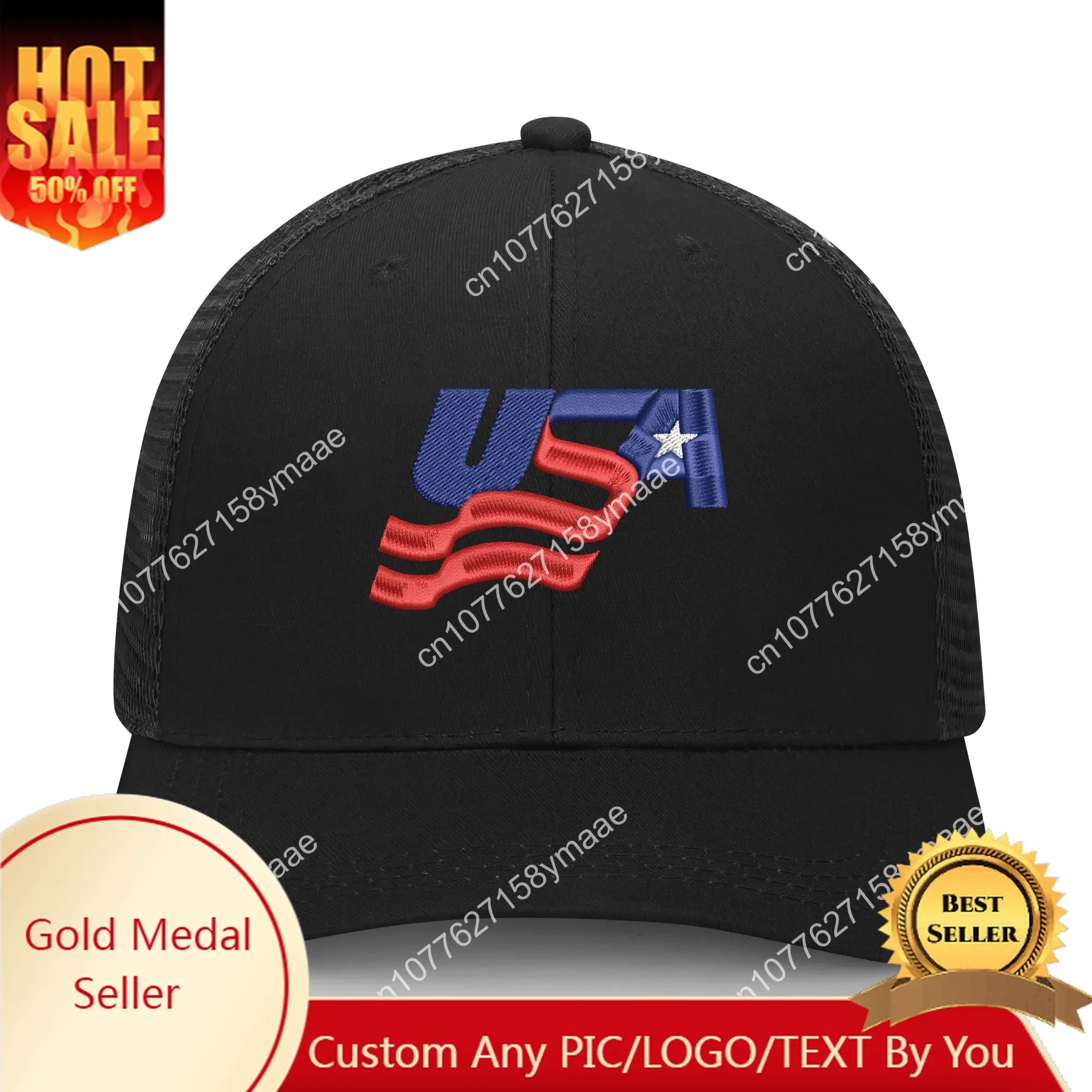 

USA Embroidery Hat Mens Womens Sports Baseball Hat America Washington Breathable Summer Headwear Custom Made Caps Logo Popular