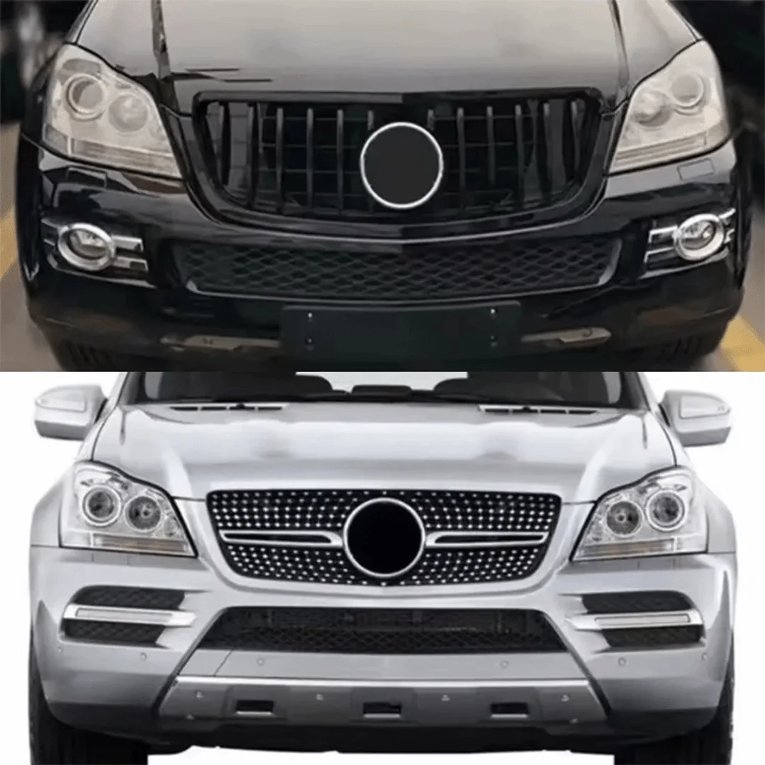 Front Bumper Grille For Mercedes-Benz GL-Class X164 2007-2012 GL320 GL350 GL450 GT-R Style Vertical Kidney Radiator Grill