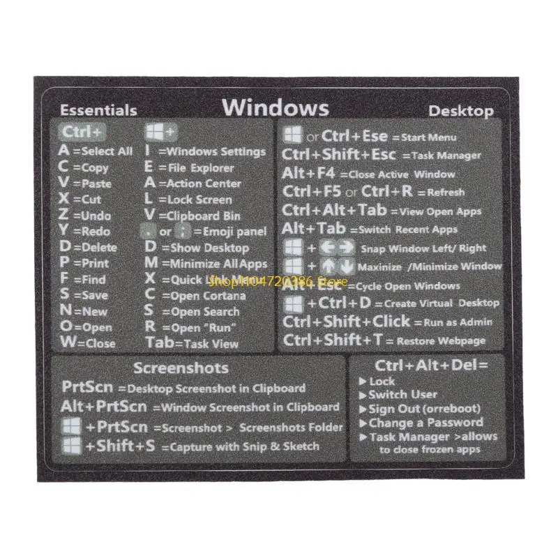 K0EA Adhesive Computer Keyboard Reference Shortcut Sticker Keys Stickers