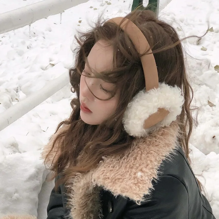 Plush Ear Muffs Warmer Wool Ear Cover for Women Men Winter Warm Earflaps Outdoor Cold Protection Ear-Muffs Ear Cover Fashion