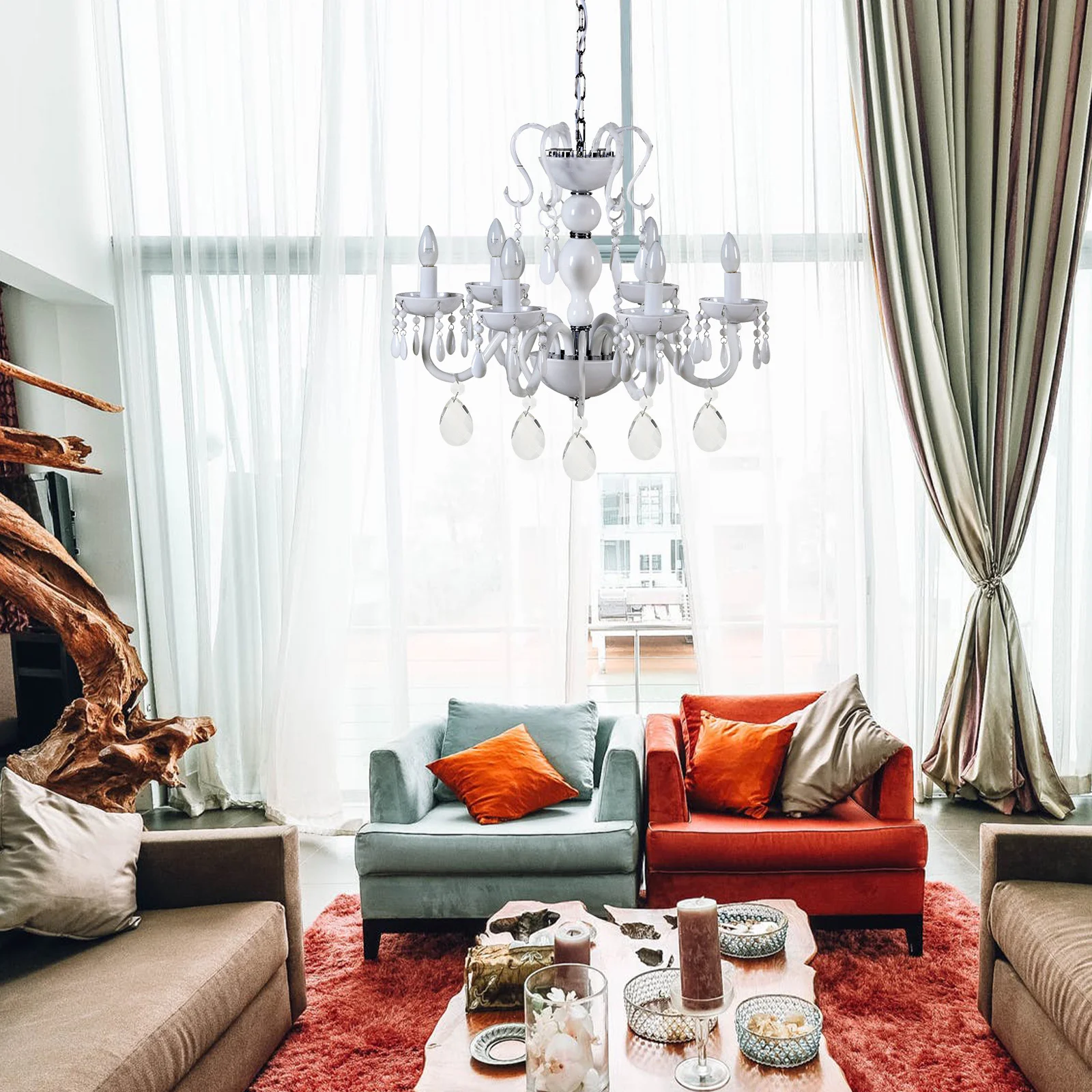 

10Pcs Hanging Crystals for Decoration Pure Clear DIY Crystal Drop Pendant Curtain Lamp Beads Part Christmas Tree Ornament