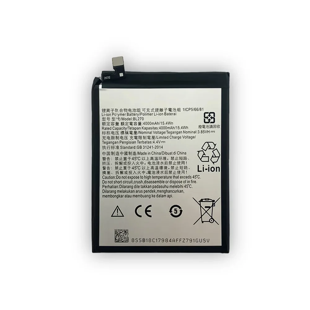 BL270  Replacement Battery For Lenovo Vibe K6 Plus Gplus G5 plus G6 Play K8 BL-270 Moto E5 K53a48 Mobile Phone Batteries