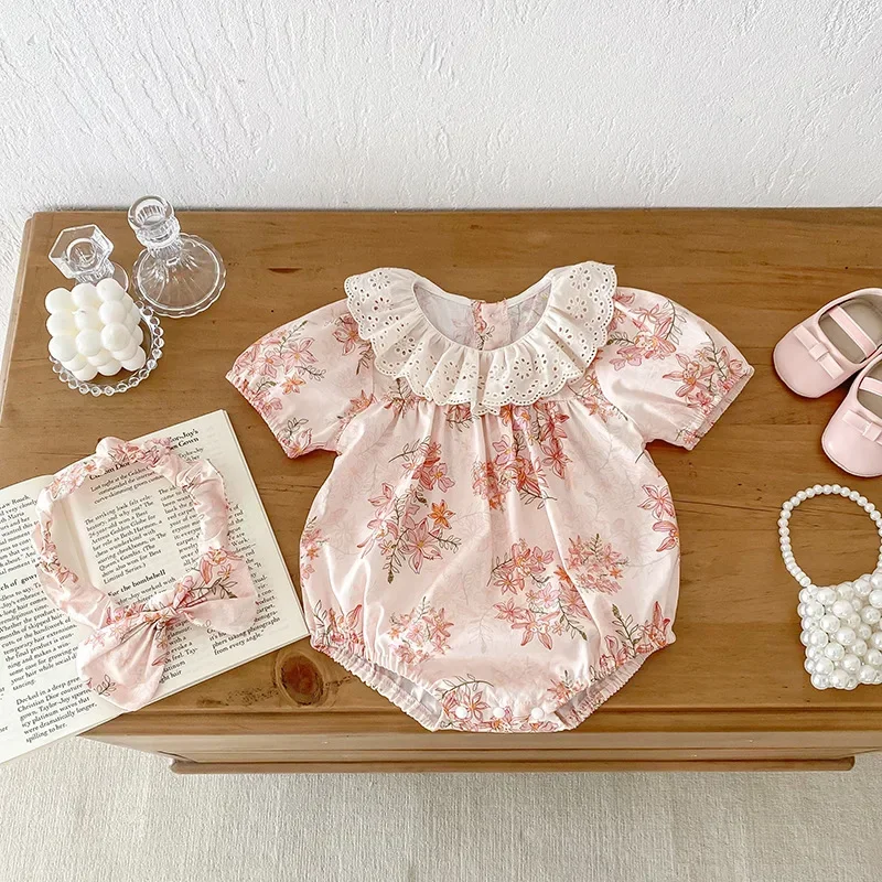 Schwester Outfit Sommer Mädchen Baby Body Kleinkind Baby Mädchen Sets Kleinkinder Baumwolle Kurzarm einteiliges Strampler H515