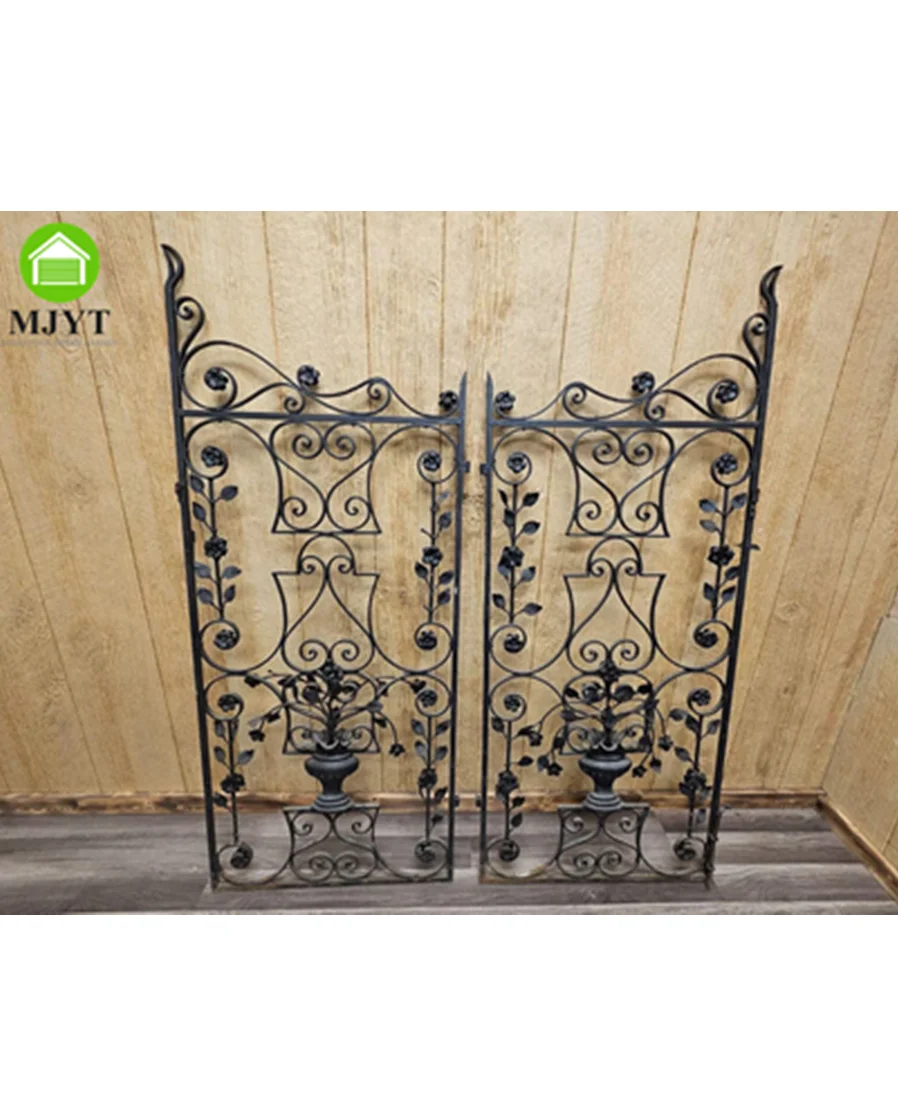 Foshan Gate Company-Manor Farm Forged Iron Gates with 3D Modeling Custom Colors Eco-Friendly Powder Coated Smart Driveway Gates