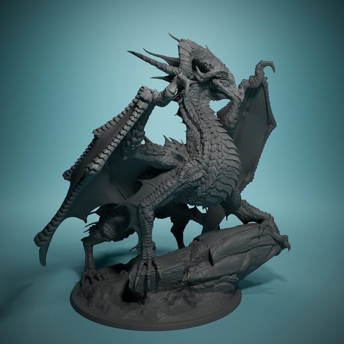 Elder Black Dragon - For Tabletop Tactical Gaming Roleplaying - Game Room Dress Up - The Perfect Gift for Fantasy Gamers