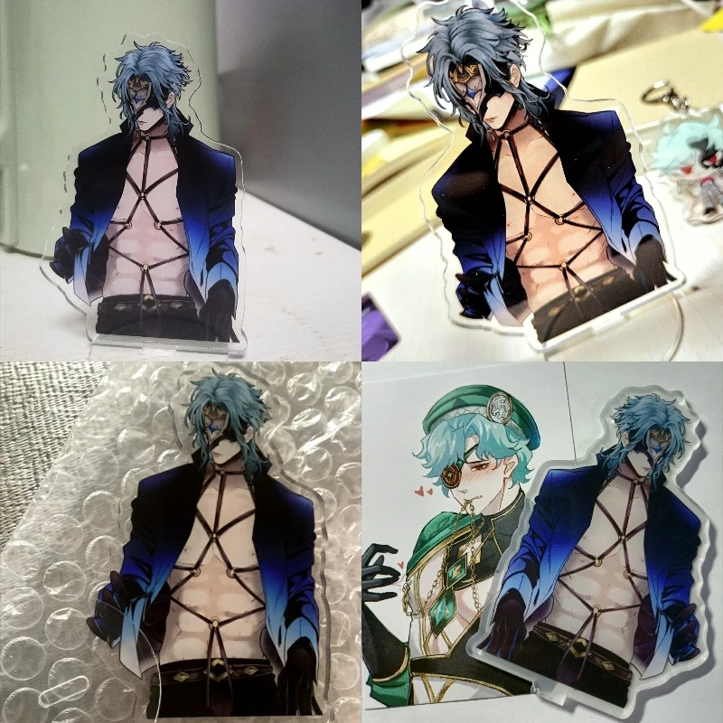 Anime Game Impact Fatui Harbingers Doctor Dottore Acrylic Shake Toy Stand Model Plate Desk Decor Standing Sign For Fans Gifts