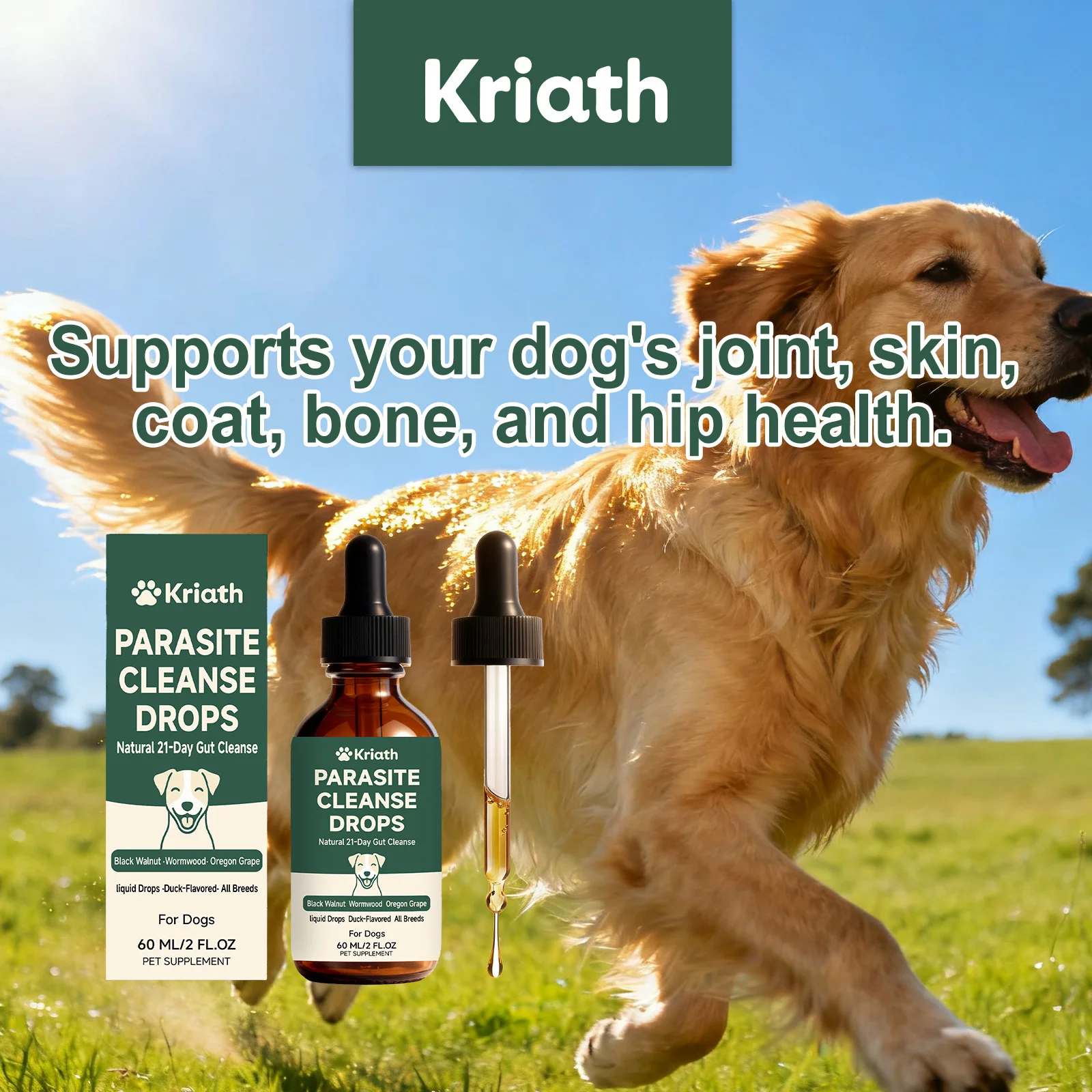 Dog Gut Cleanse Liquid Soothe & Protect Canine Stomach Support Immunity Promote Digestion Herbal Dog Intestinal Oral Supplement