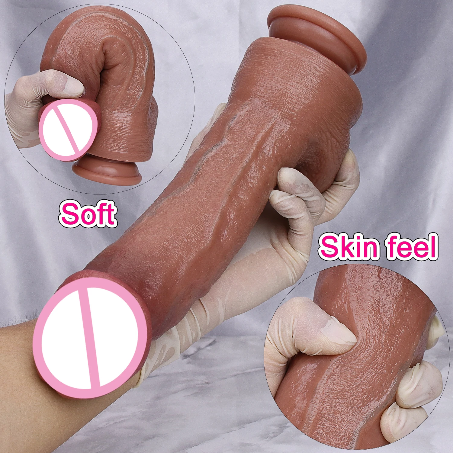 Realistic Big Double Silicone Thick Dildo Vaginal Masturbators Soft Penis Erotic Toy Gift for Women G-spot Anal Sex Flesh Dick