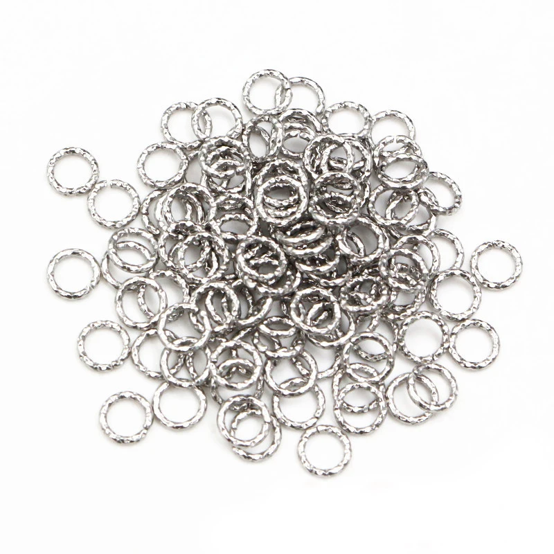 50pcs Stainless Steel 1/1.2mm thick 6 8 10 12 14mm Twist Open Jump Rings for DIY Jewelry Making Findings for Earrings Necklace
