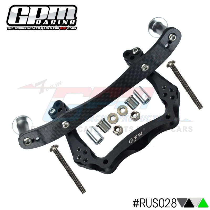 GPM ALLOY FRONT DAMPER PLATE WITH GRAPHITE  BODY POST MOUNT AND DELRIN POST For TRAXXAS RUSTLER VXL