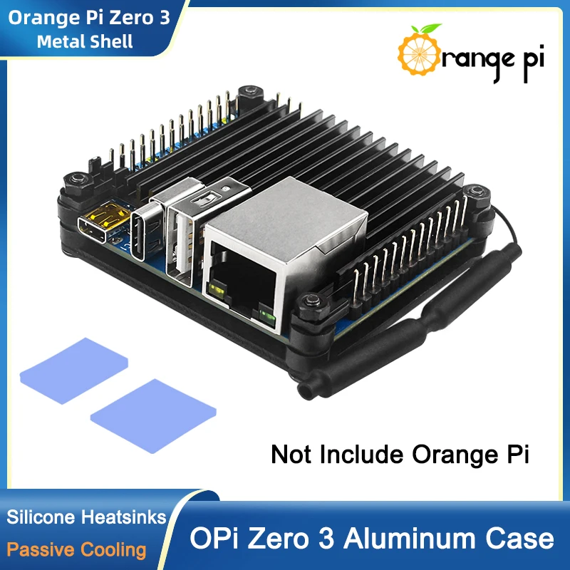 Orange pi صفر 3 ، علبة من سبائك الألومنيوم ، قذيفة التبريد السلبي ، بالوعة الحرارة وحدة المعالجة المركزية