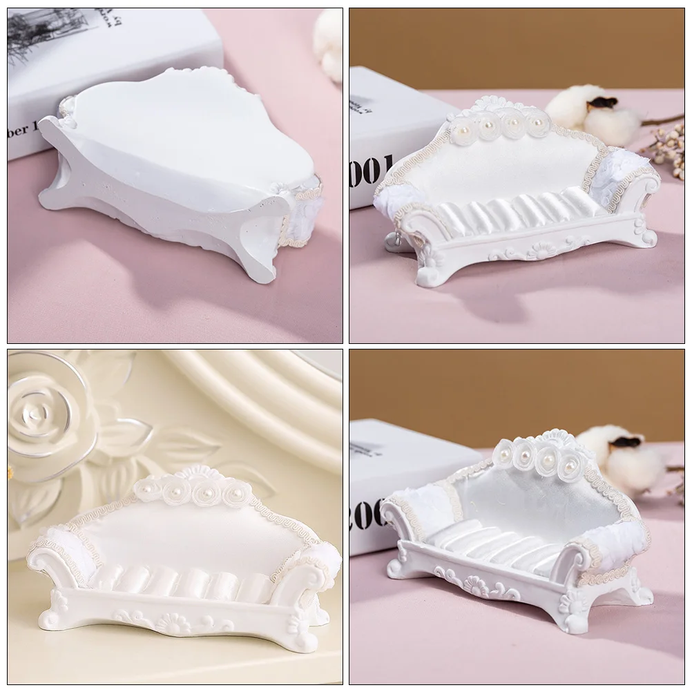 

Elegant White Rings ganizer Creative Jewelry Display St Sofa Shape Storage Container Lightweight Ideal Gift Women
