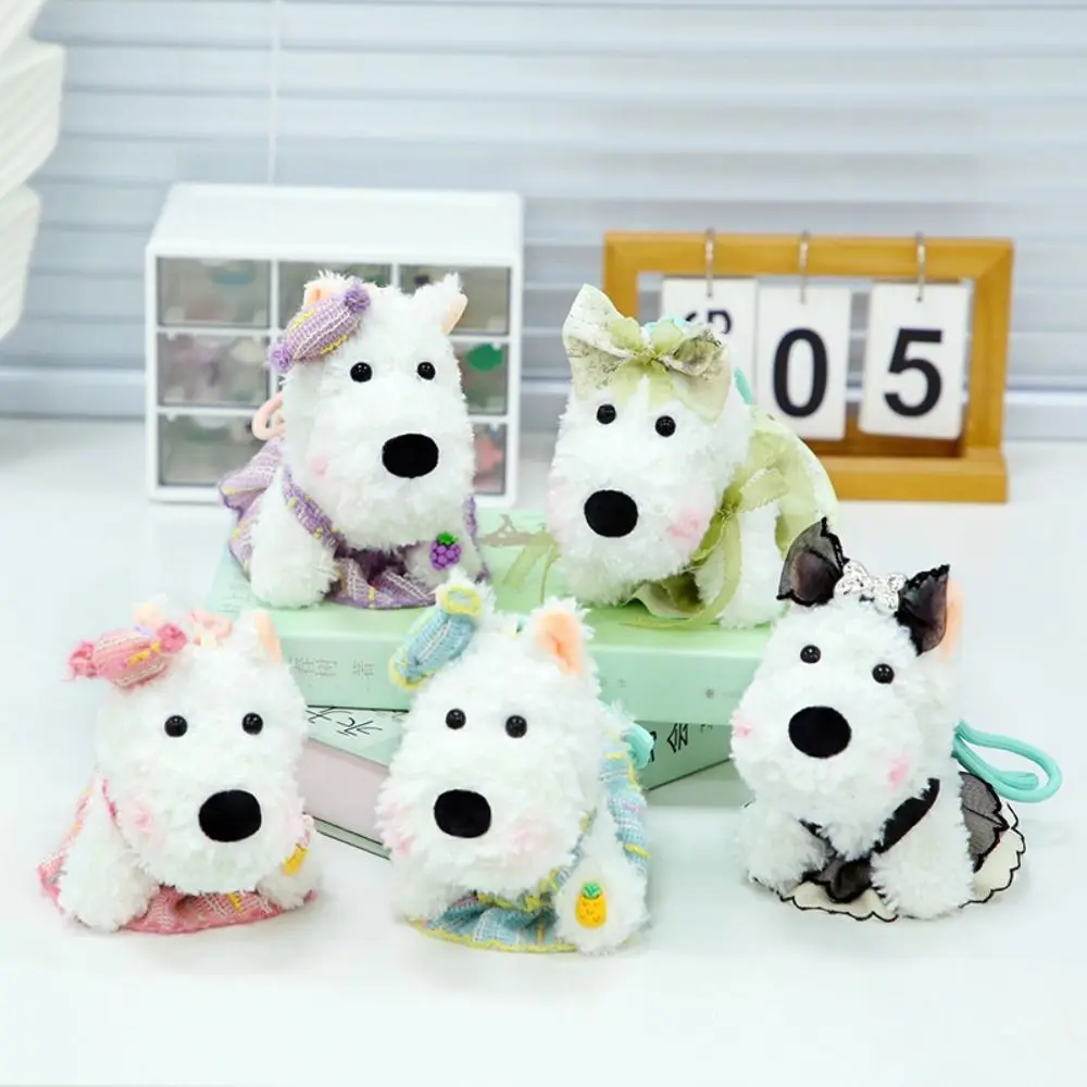 

Stuffed West Highland Bag Pendant Cartoon Animal Plush Plush Puppy Doll Keychain Anti-lost Cute Plush Hanging Pendant