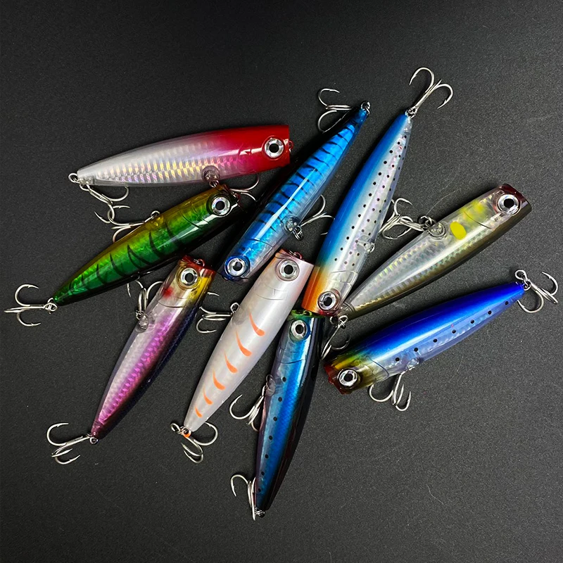 105mm 23g Topwater Popper Fishing Lures Surface Saltwater Twitch Wobblers for Pike Swimbait Long Casting Artificial Hard Bait