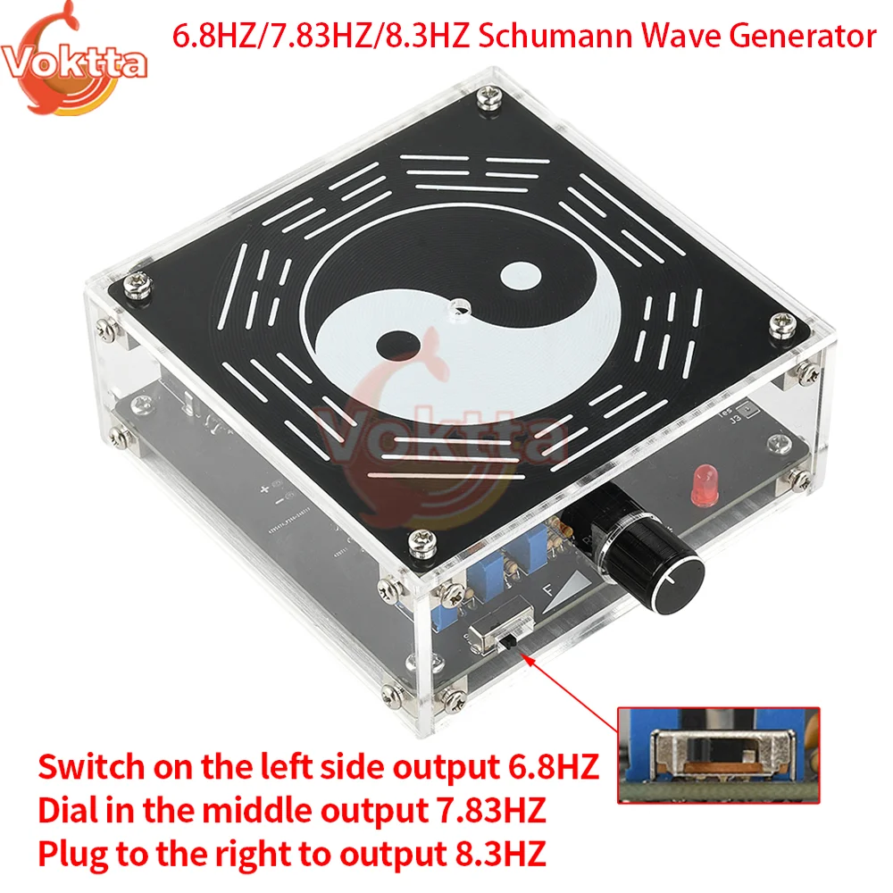 Generador de onda Schumann ajustable de 6,8 HZ/7,83 HZ/8,3 HZ DC 15V 2A 15W generador de señal sinusoidal con resonador de Audio de frecuencia ultrabaja
